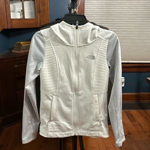 NorthFace White Zip Jacket/Sweater with hood